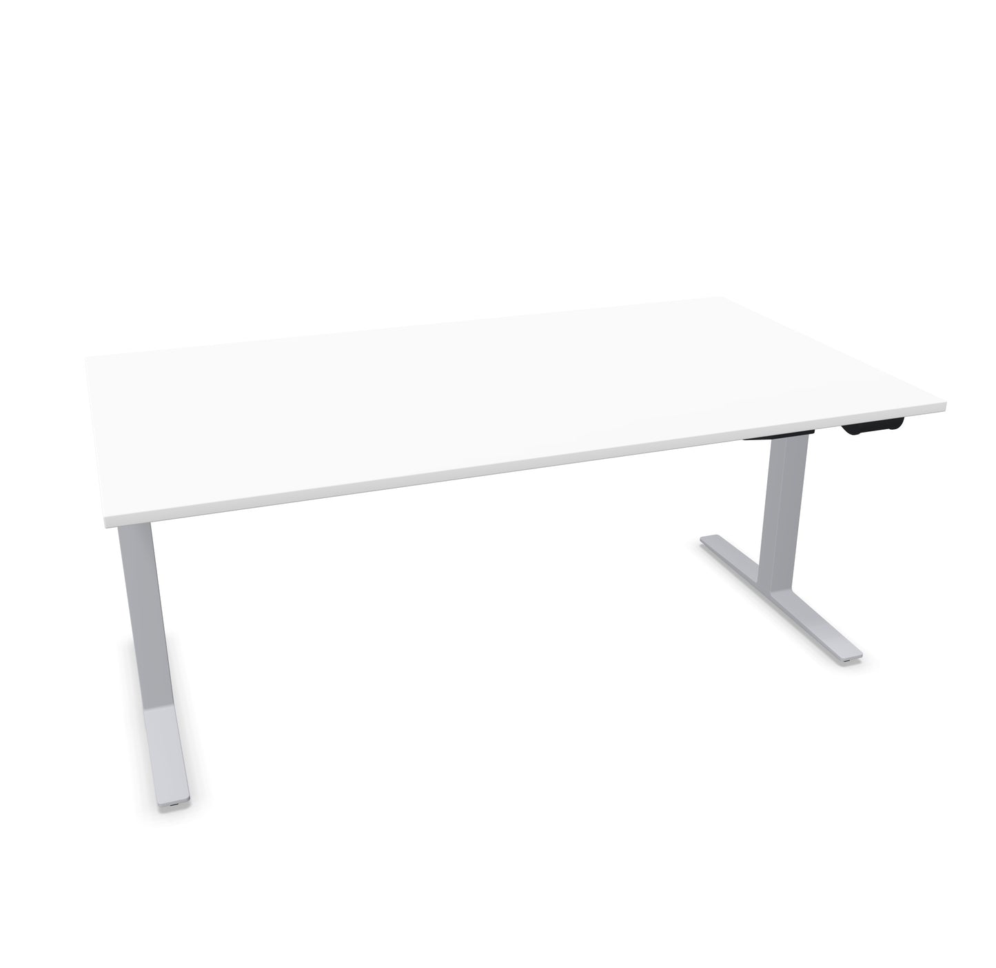 TALO.YOU Sitz-Steh-Schreibtisch mit Gaslift 1800x1000mm Tischplatte Weiss - Gestell Silbergrau - 6039624