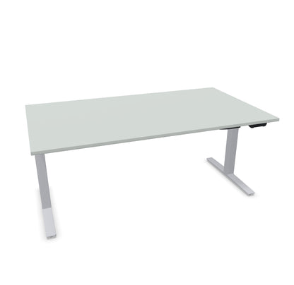 TALO.YOU Sitz-Steh-Schreibtisch mit Gaslift 1800x1000mm Tischplatte Lichtgrau - Gestell Silbergrau - 6039625