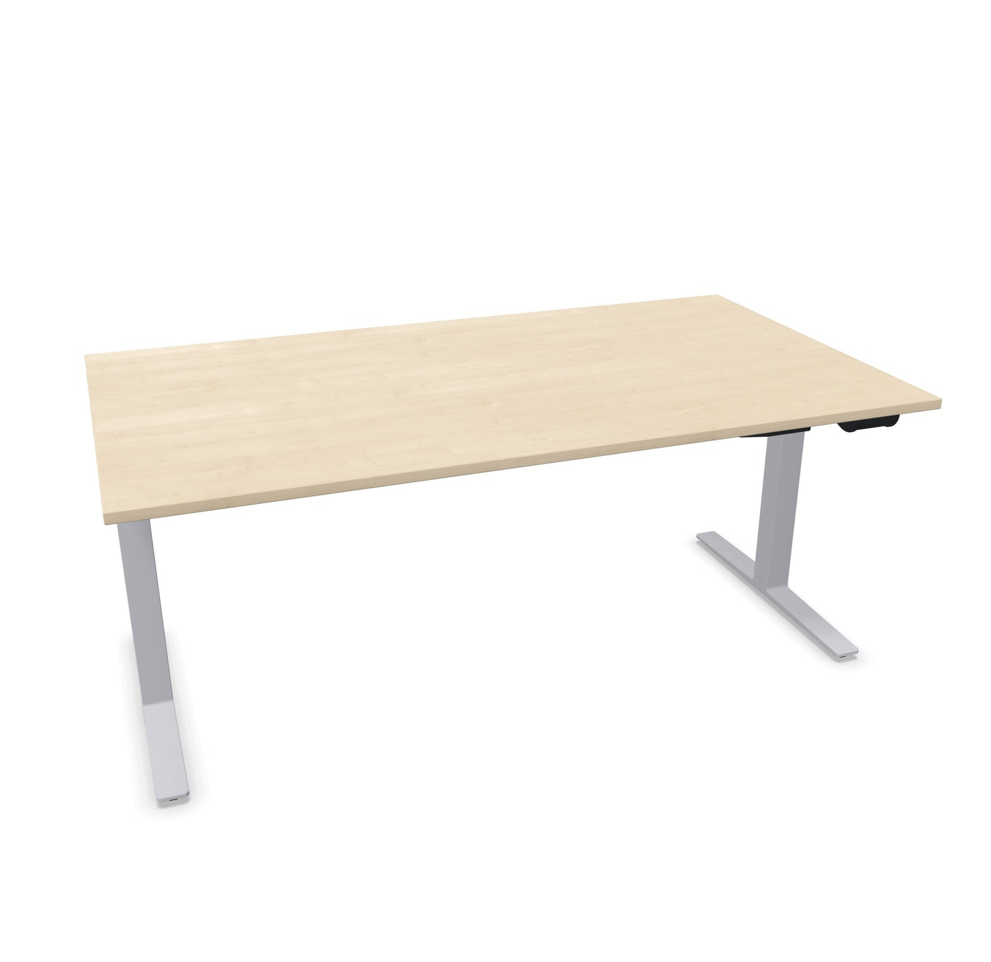 TALO.YOU Sitz-Steh-Schreibtisch mit Gaslift 1800x1000mm Tischplatte Ahorndekor - Gestell Silbergrau - 6039626