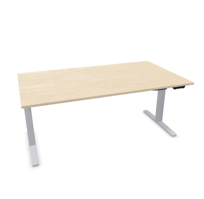 TALO.YOU Sitz-Steh-Schreibtisch mit Gaslift 1800x1000mm Tischplatte Ahorndekor - Gestell Silbergrau - 6039626