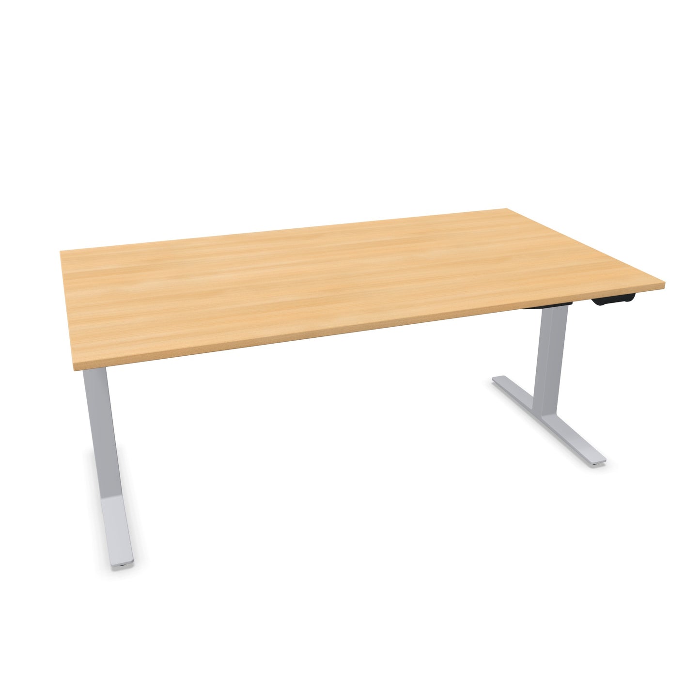TALO.YOU Sitz-Steh-Schreibtisch mit Gaslift 1800x1000mm Tischplatte Eichendekor - Gestell Silbergrau - 6039629