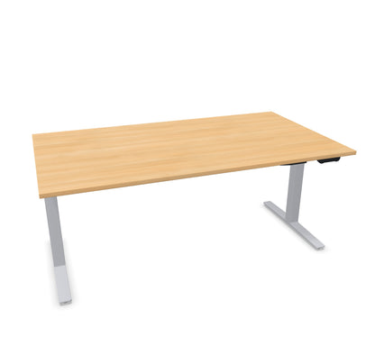 TALO.YOU Sitz-Steh-Schreibtisch mit Gaslift 1800x1000mm Tischplatte Eichendekor - Gestell Silbergrau - 6039629
