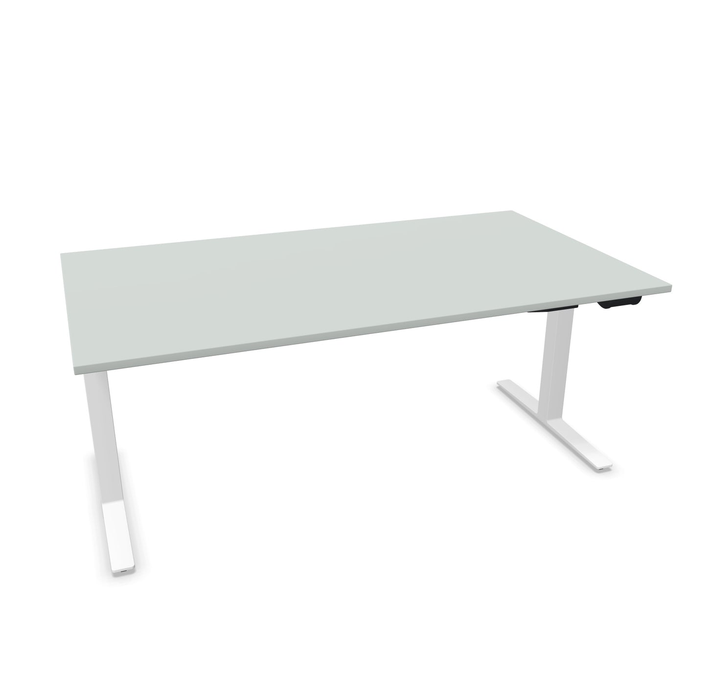 TALO.YOU Sitz-Steh-Schreibtisch mit Gaslift 1800x1000mm Tischplatte Lichtgrau - Gestell Weiss - 6039637