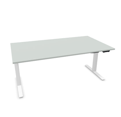 TALO.YOU Sitz-Steh-Schreibtisch mit Gaslift 1800x1000mm Tischplatte Lichtgrau - Gestell Weiss - 6039637