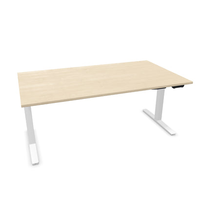 TALO.YOU Sitz-Steh-Schreibtisch mit Gaslift 1800x1000mm Tischplatte Ahorndekor - Gestell Weiss - 6039638
