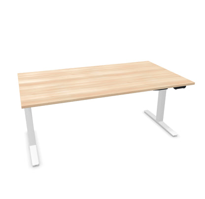 TALO.YOU Sitz-Steh-Schreibtisch mit Gaslift 1800x1000mm Tischplatte Akaziendekor - Gestell Weiss - 6039639