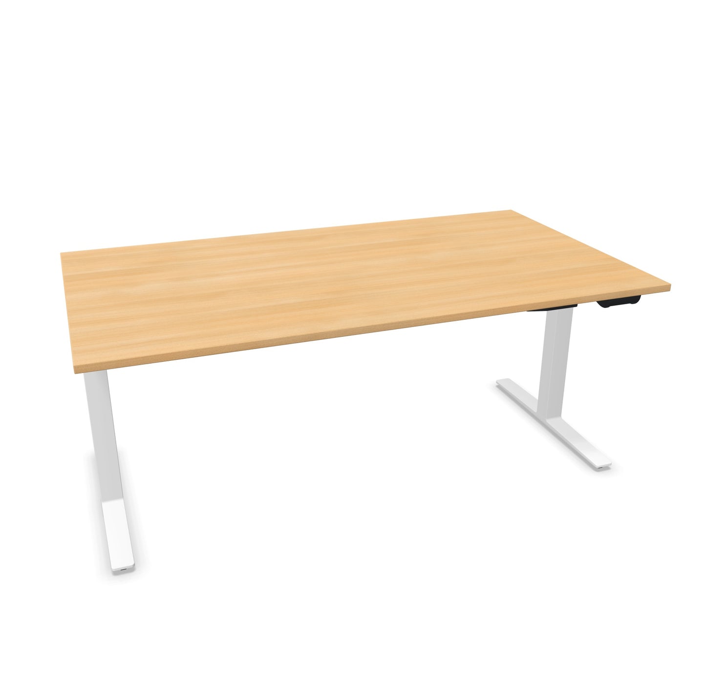 TALO.YOU Sitz-Steh-Schreibtisch mit Gaslift 1800x1000mm Tischplatte Eichendekor - Gestell Weiss - 6039641