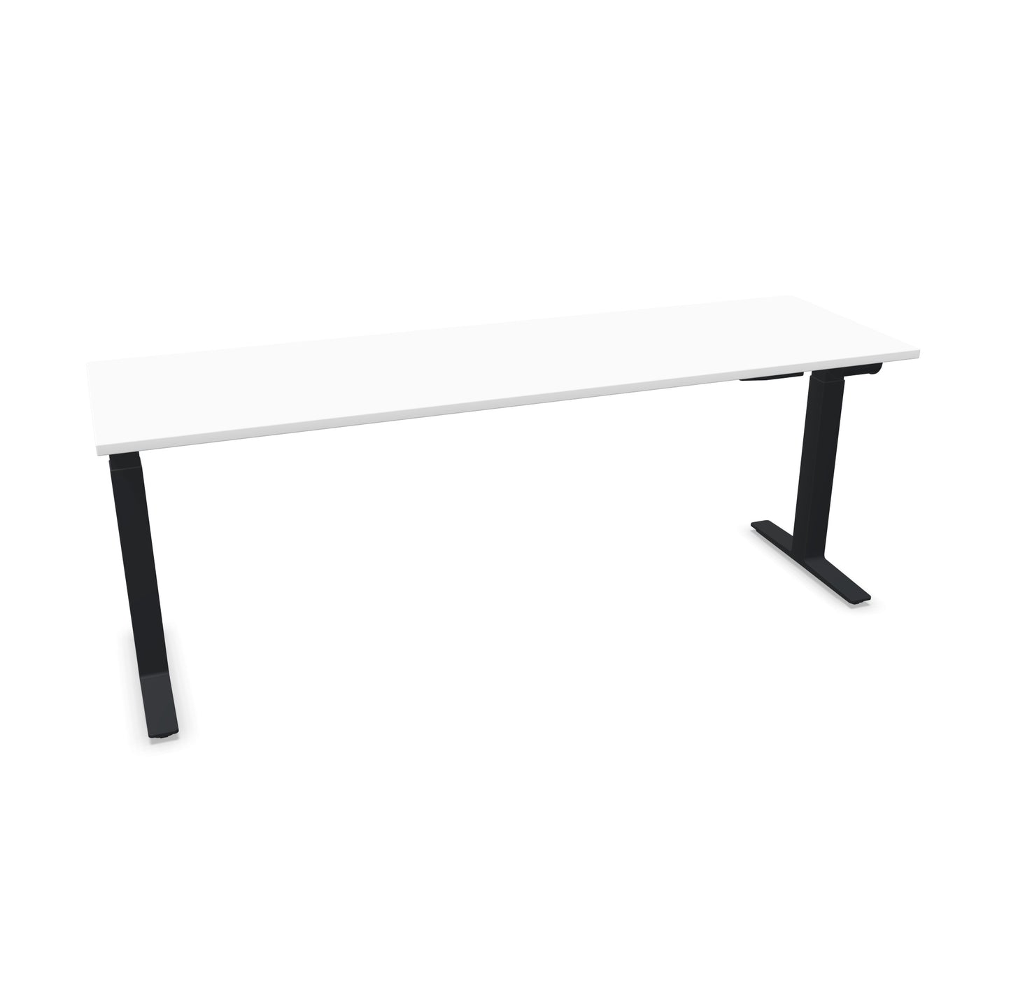 TALO.YOU Sitz-Steh-Schreibtisch mit Gaslift 2000x600mm Tischplatte Weiss - Gestell Schwarz - 6039642