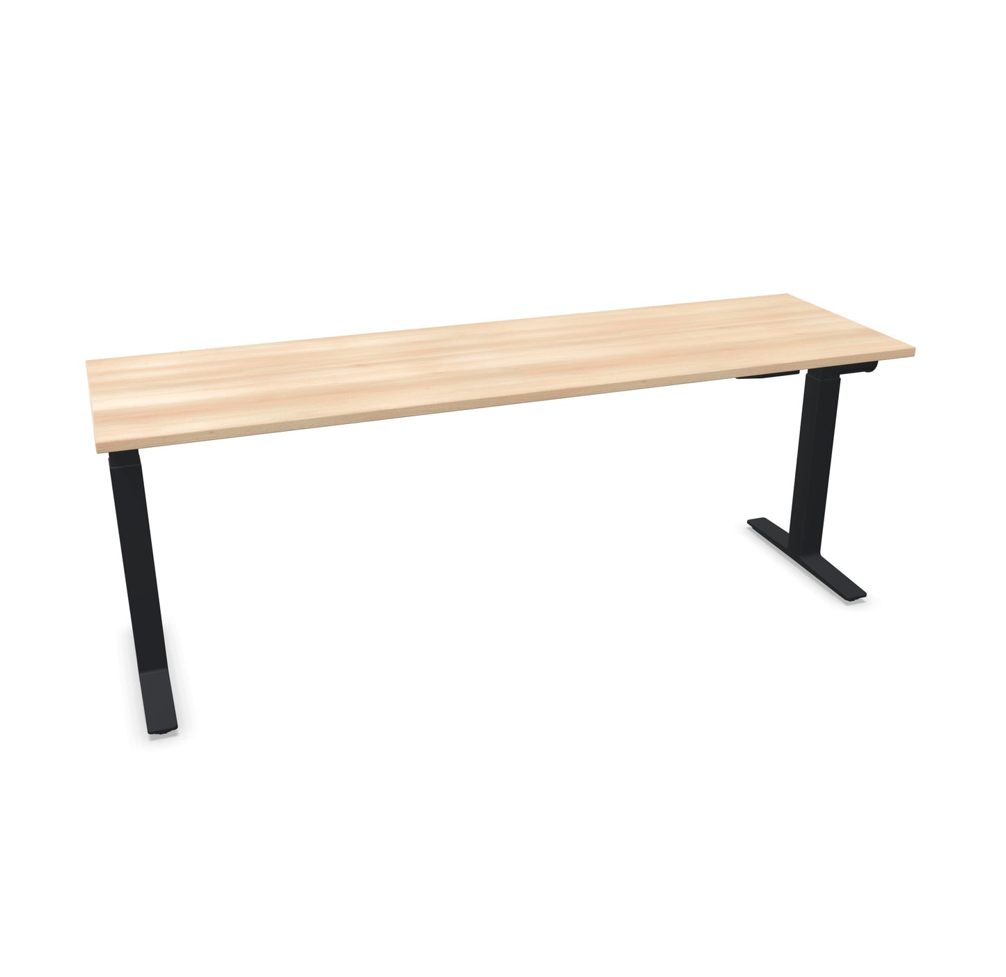 TALO.YOU Sitz-Steh-Schreibtisch mit Gaslift 2000x600mm Tischplatte Akaziendekor - Gestell Schwarz - 6039645