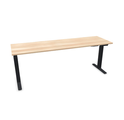 TALO.YOU Sitz-Steh-Schreibtisch mit Gaslift 2000x600mm Tischplatte Akaziendekor - Gestell Schwarz - 6039645