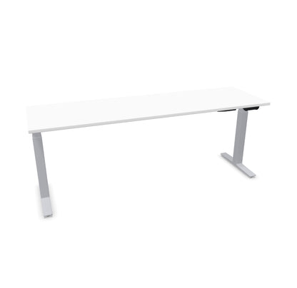 TALO.YOU Sitz-Steh-Schreibtisch mit Gaslift 2000x600mm Tischplatte Weiss - Gestell Silbergrau - 6039648