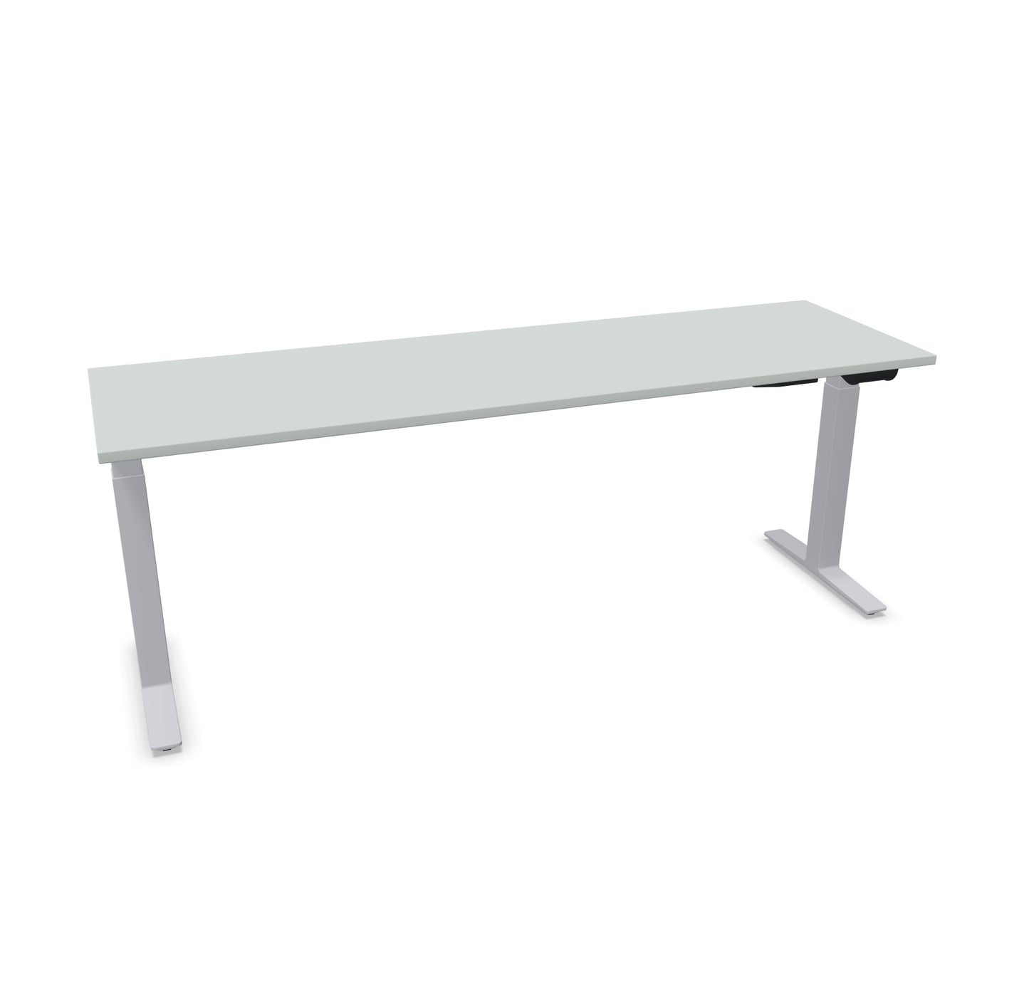 TALO.YOU Sitz-Steh-Schreibtisch mit Gaslift 2000x600mm Tischplatte Lichtgrau - Gestell Silbergrau - 6039649