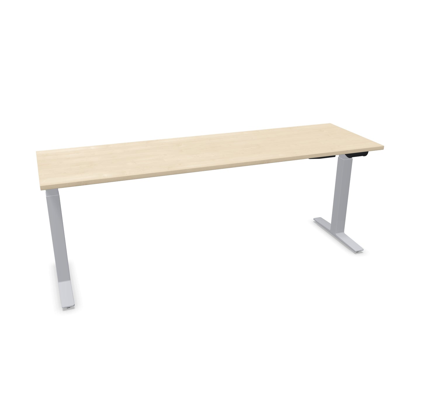 TALO.YOU Sitz-Steh-Schreibtisch mit Gaslift 2000x600mm Tischplatte Ahorndekor - Gestell Silbergrau - 6039650