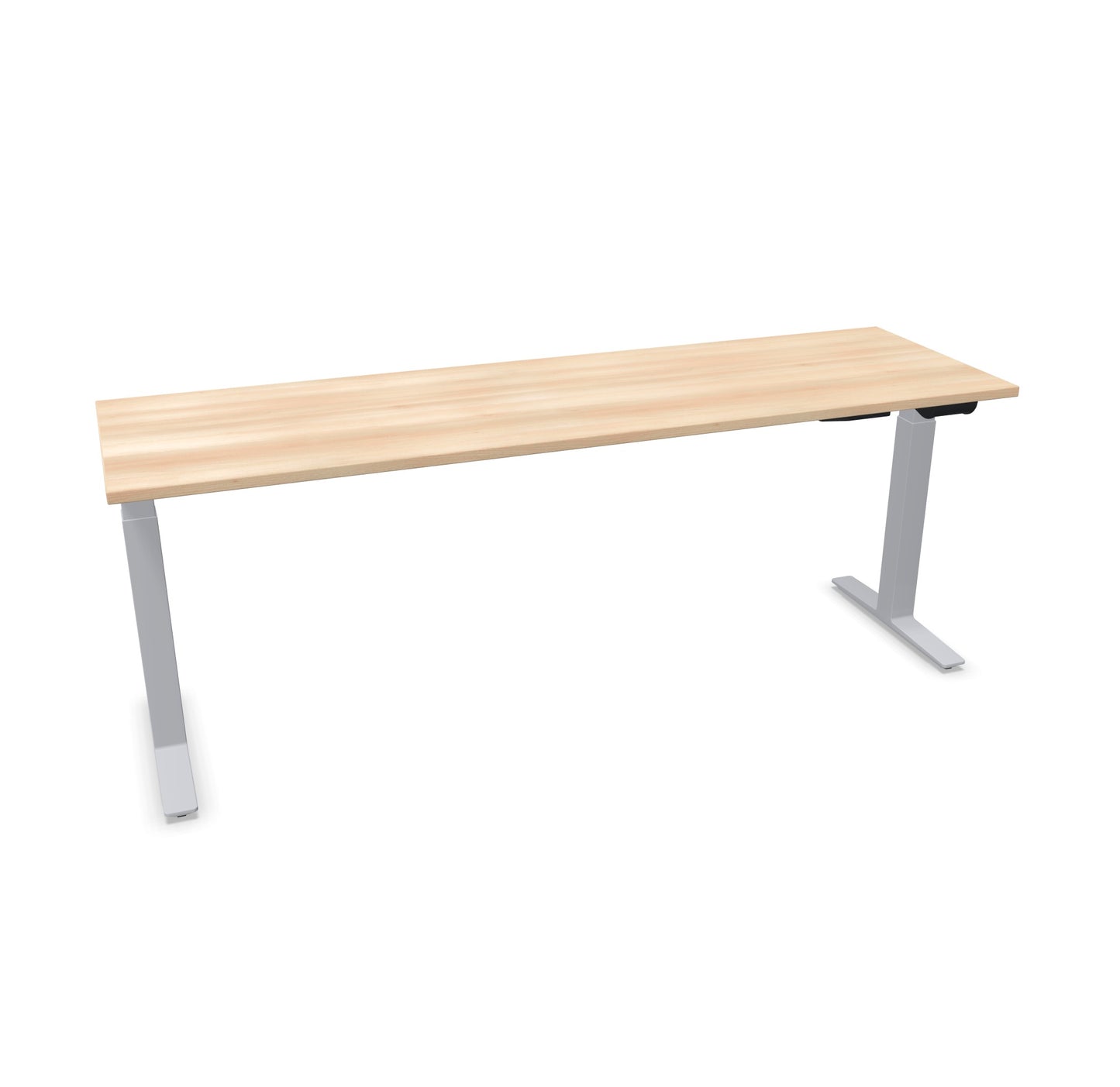 TALO.YOU Sitz-Steh-Schreibtisch mit Gaslift 2000x600mm Tischplatte Akaziendekor - Gestell Silbergrau - 6039651