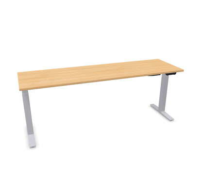 TALO.YOU Sitz-Steh-Schreibtisch mit Gaslift 2000x600mm Tischplatte Eichendekor - Gestell Silbergrau - 6039653
