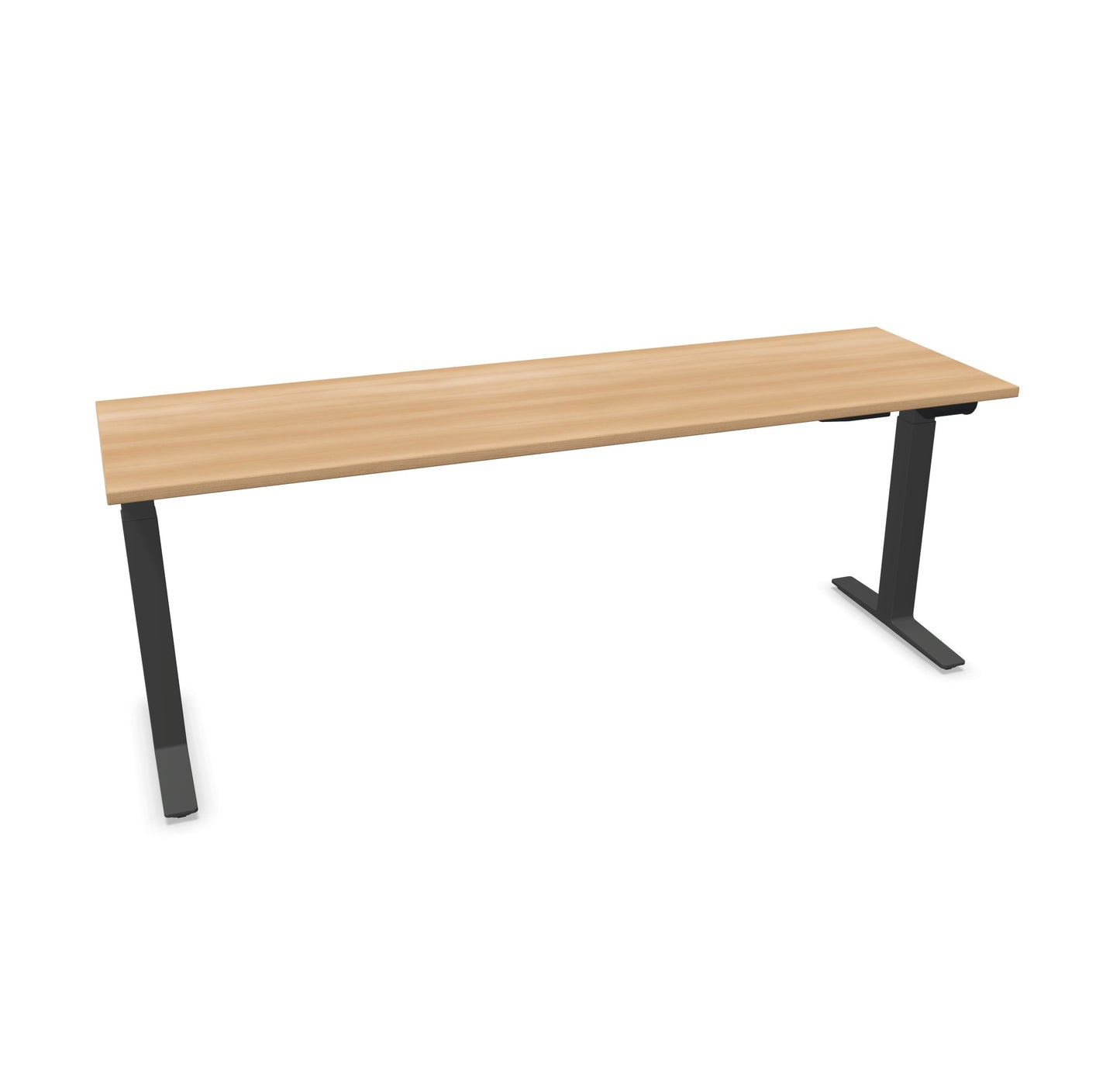 TALO.YOU Sitz-Steh-Schreibtisch mit Gaslift 2000x600mm Tischplatte Buchendekor - Gestell Anthrazit - 6039658