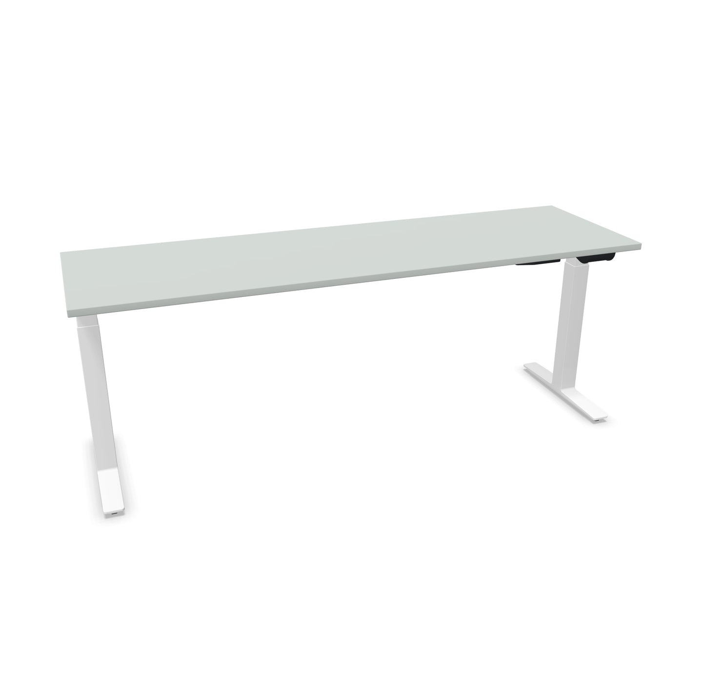 TALO.YOU Sitz-Steh-Schreibtisch mit Gaslift 2000x600mm Tischplatte Lichtgrau - Gestell Weiss - 6039661