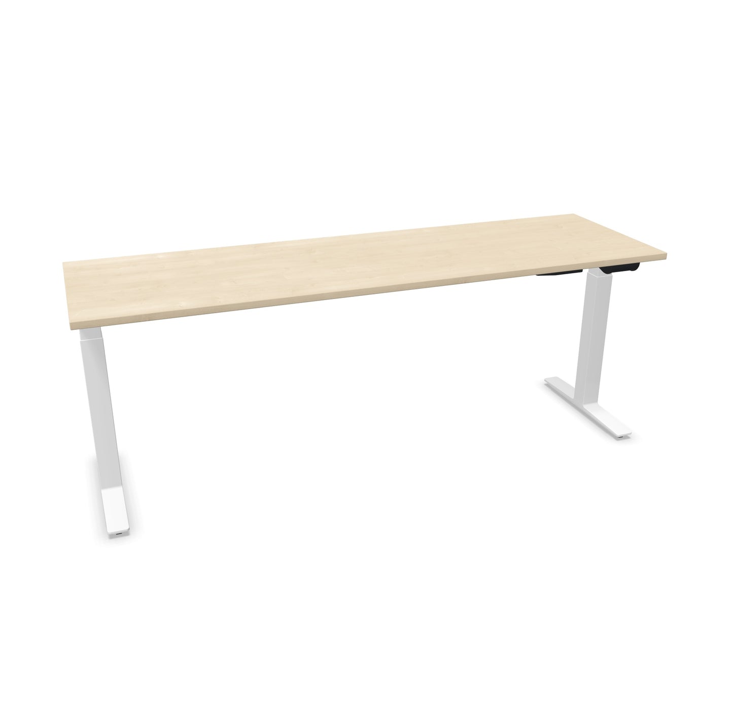 TALO.YOU Sitz-Steh-Schreibtisch mit Gaslift 2000x600mm Tischplatte Ahorndekor - Gestell Weiss - 6039662