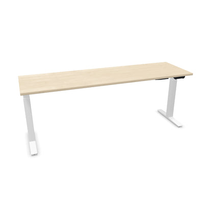 TALO.YOU Sitz-Steh-Schreibtisch mit Gaslift 2000x600mm Tischplatte Ahorndekor - Gestell Weiss - 6039662