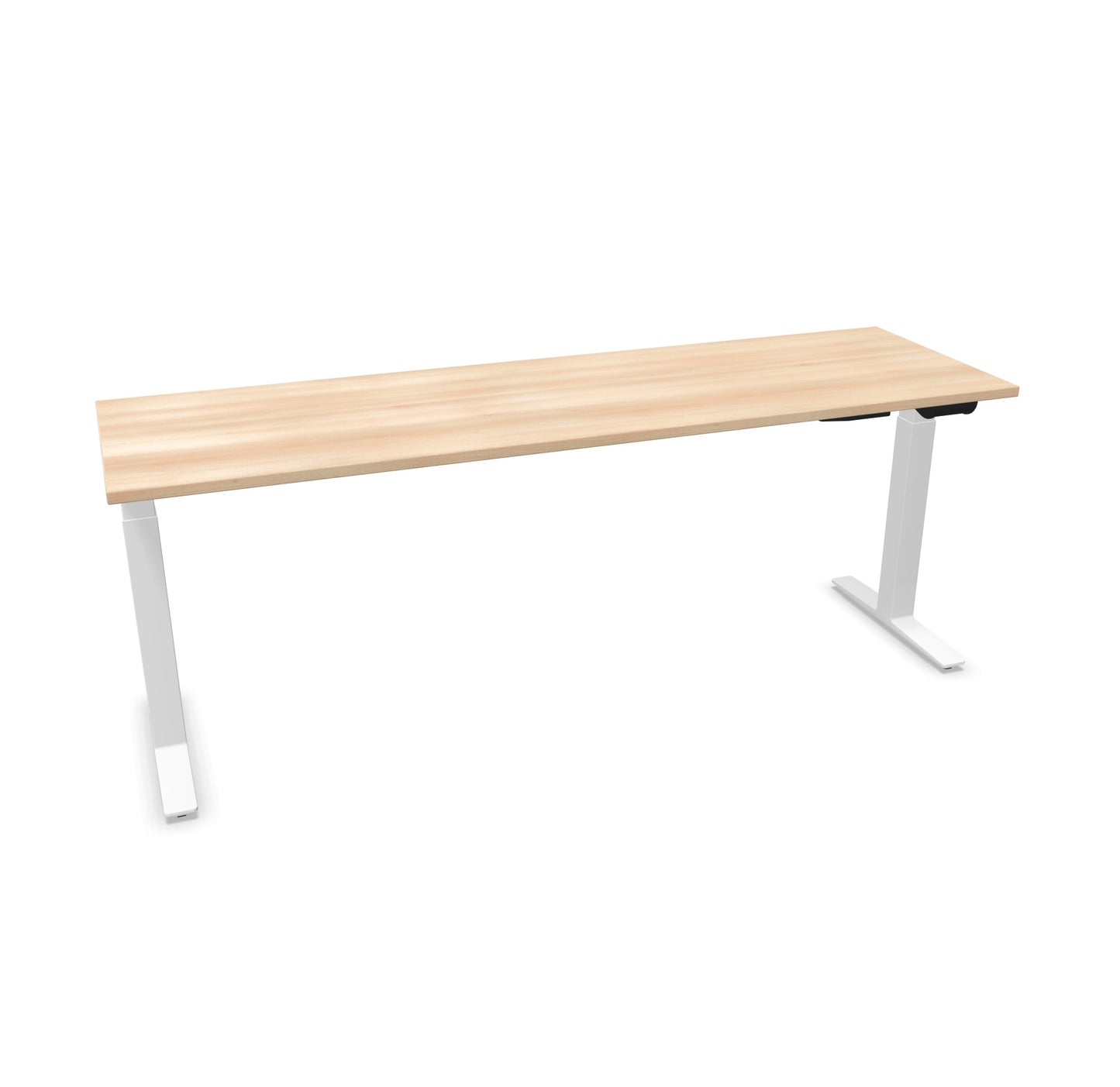 TALO.YOU Sitz-Steh-Schreibtisch mit Gaslift 2000x600mm Tischplatte Akaziendekor - Gestell Weiss - 6039663