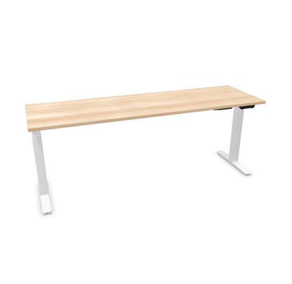TALO.YOU Sitz-Steh-Schreibtisch mit Gaslift 2000x600mm Tischplatte Akaziendekor - Gestell Weiss - 6039663