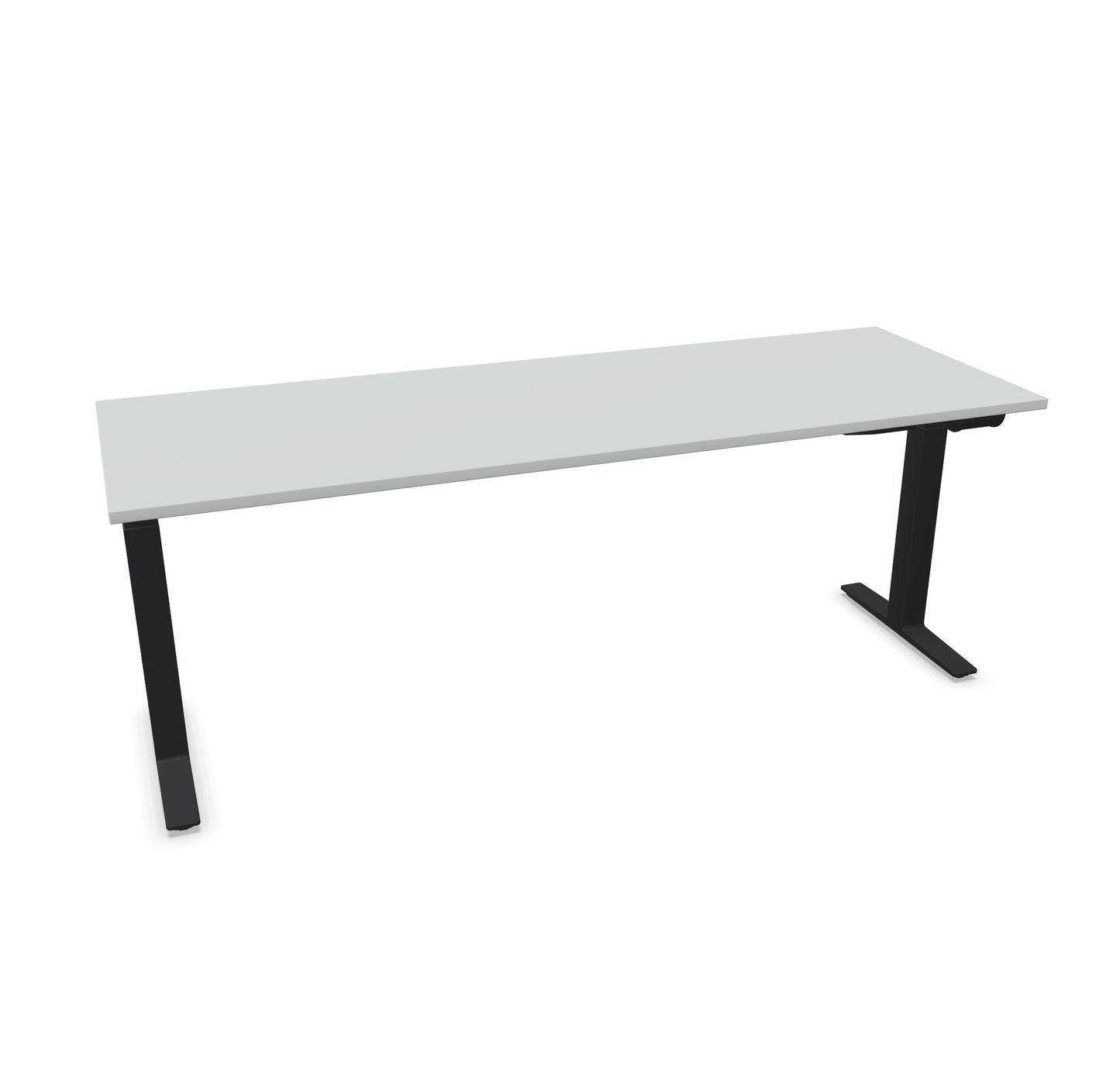 TALO.YOU Sitz-Steh-Schreibtisch mit Gaslift 2000x700mm Tischplatte Lichtgrau - Gestell Schwarz - 6039667