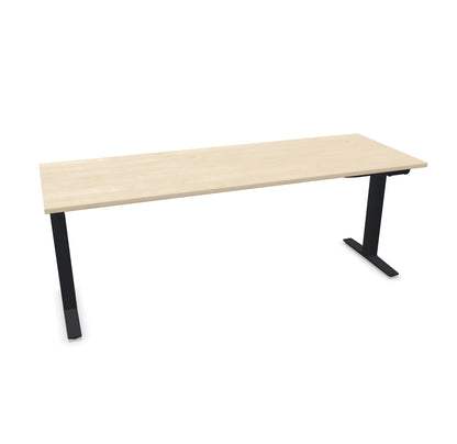 TALO.YOU Sitz-Steh-Schreibtisch mit Gaslift 2000x700mm Tischplatte Ahorndekor - Gestell Schwarz - 6039668