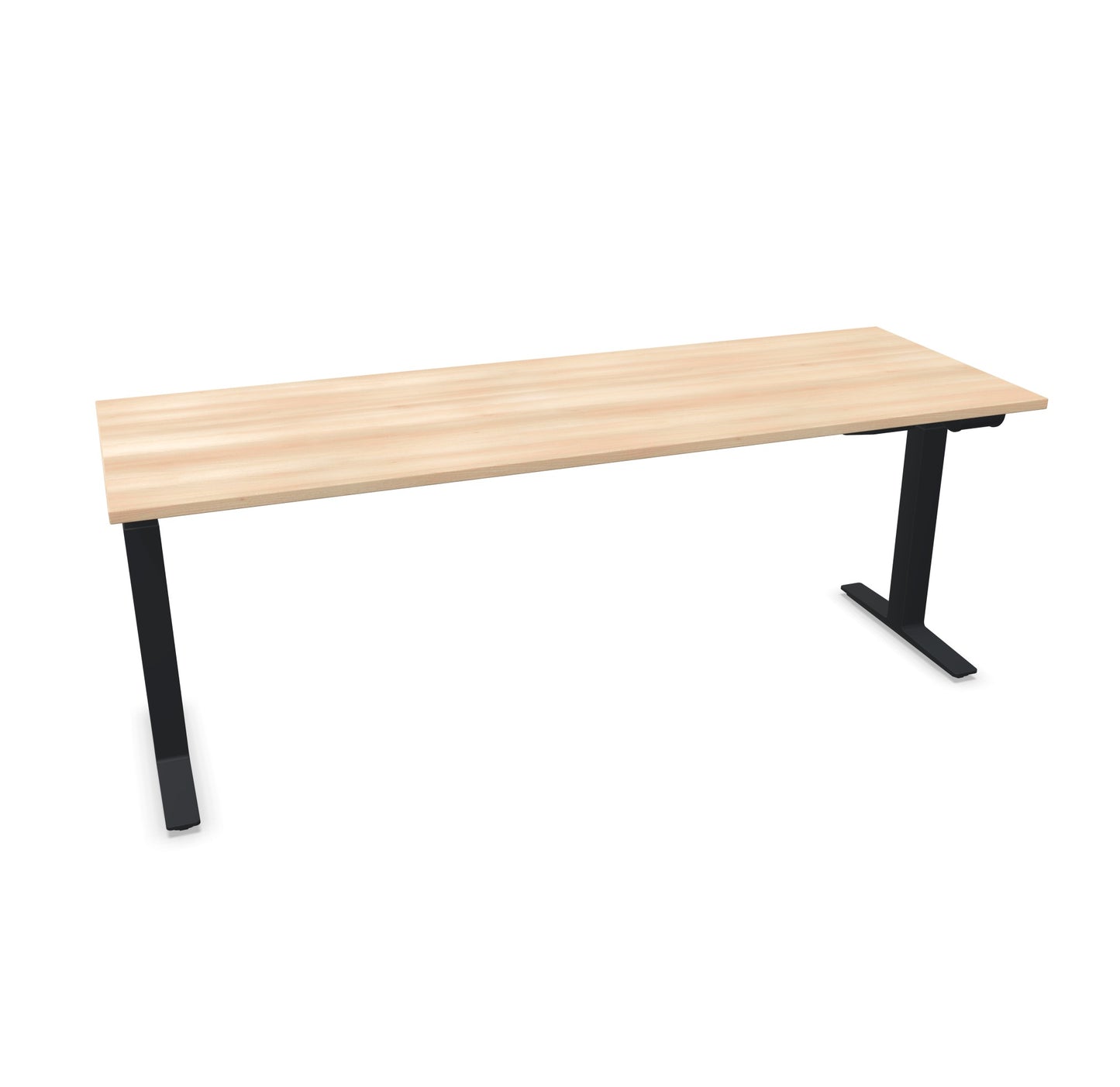 TALO.YOU Sitz-Steh-Schreibtisch mit Gaslift 2000x700mm Tischplatte Akaziendekor - Gestell Schwarz - 6039669
