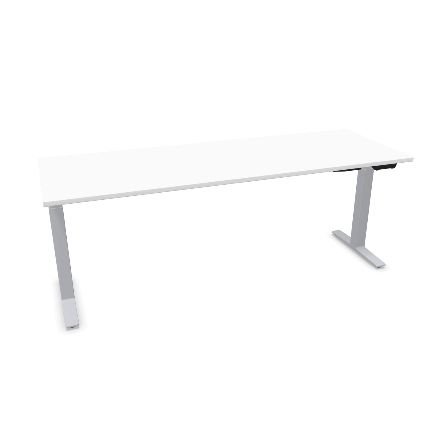 TALO.YOU Sitz-Steh-Schreibtisch mit Gaslift 2000x700mm Tischplatte Weiss - Gestell Silbergrau - 6039672