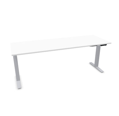 TALO.YOU Sitz-Steh-Schreibtisch mit Gaslift 2000x700mm Tischplatte Weiss - Gestell Silbergrau - 6039672