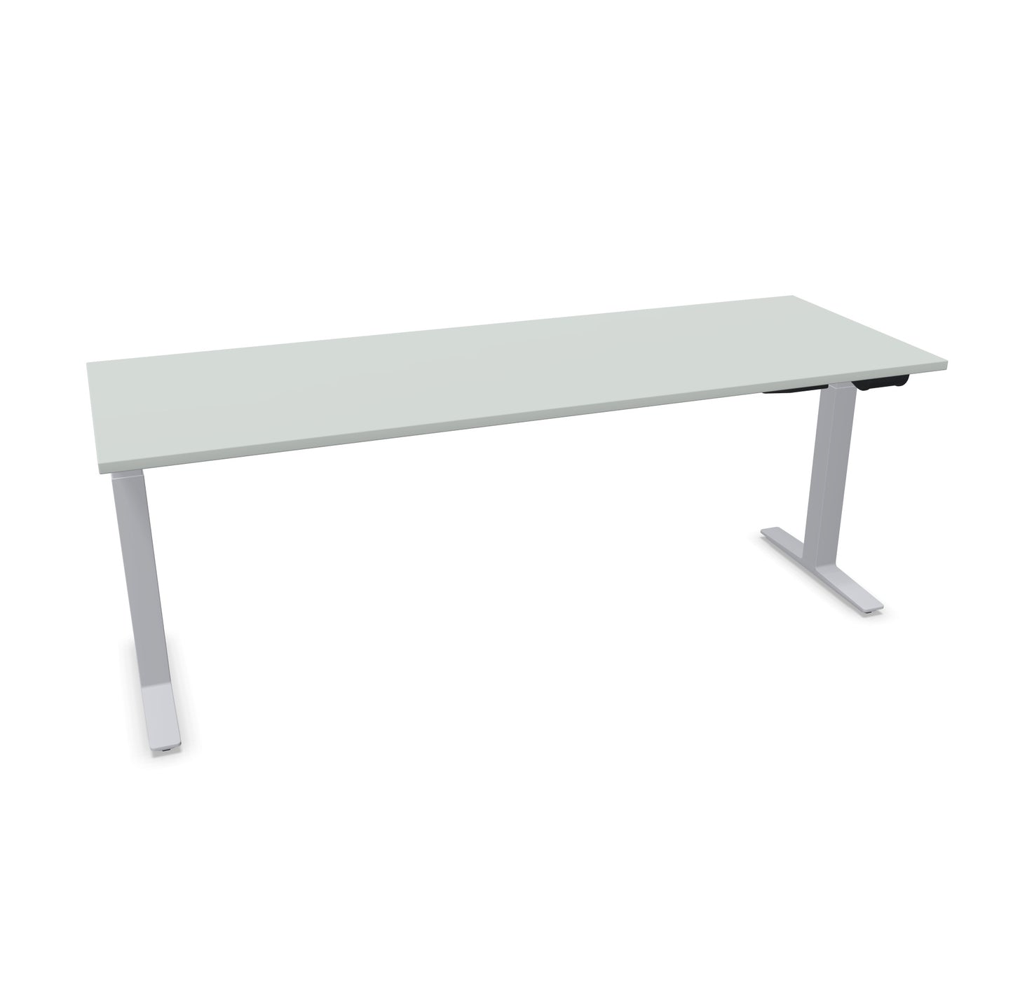 TALO.YOU Sitz-Steh-Schreibtisch mit Gaslift 2000x700mm Tischplatte Lichtgrau - Gestell Silbergrau - 6039673