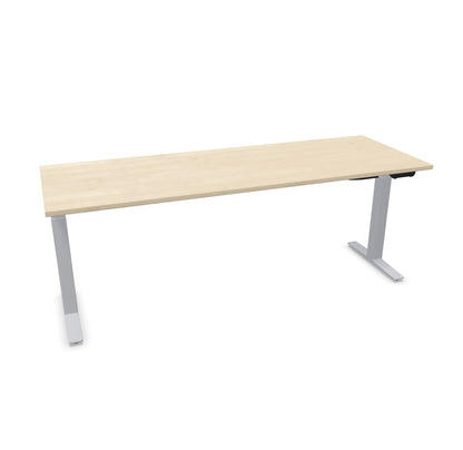 TALO.YOU Sitz-Steh-Schreibtisch mit Gaslift 2000x700mm Tischplatte Ahorndekor - Gestell Silbergrau - 6039674