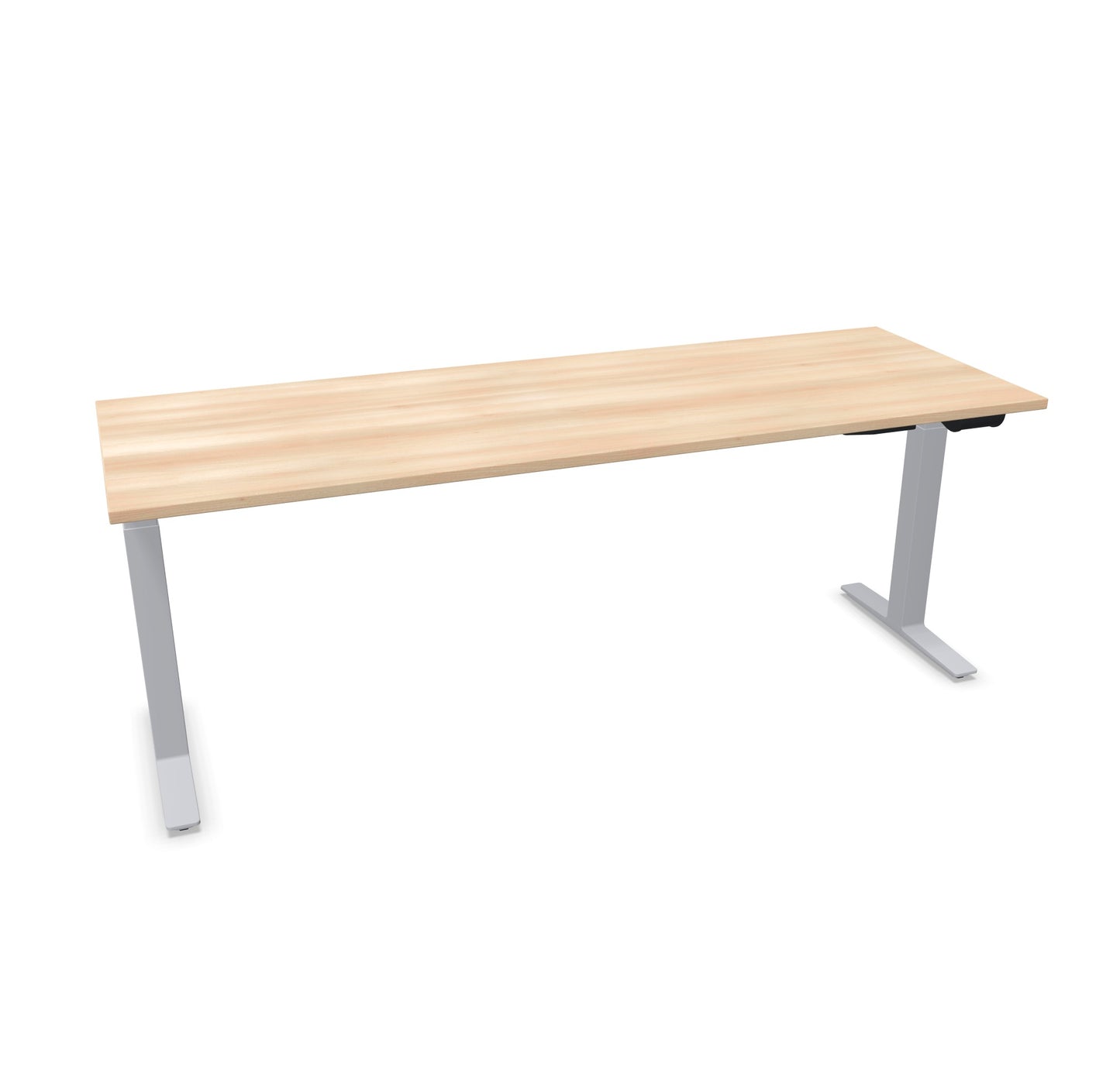 TALO.YOU Sitz-Steh-Schreibtisch mit Gaslift 2000x700mm Tischplatte Akaziendekor - Gestell Silbergrau - 6039675