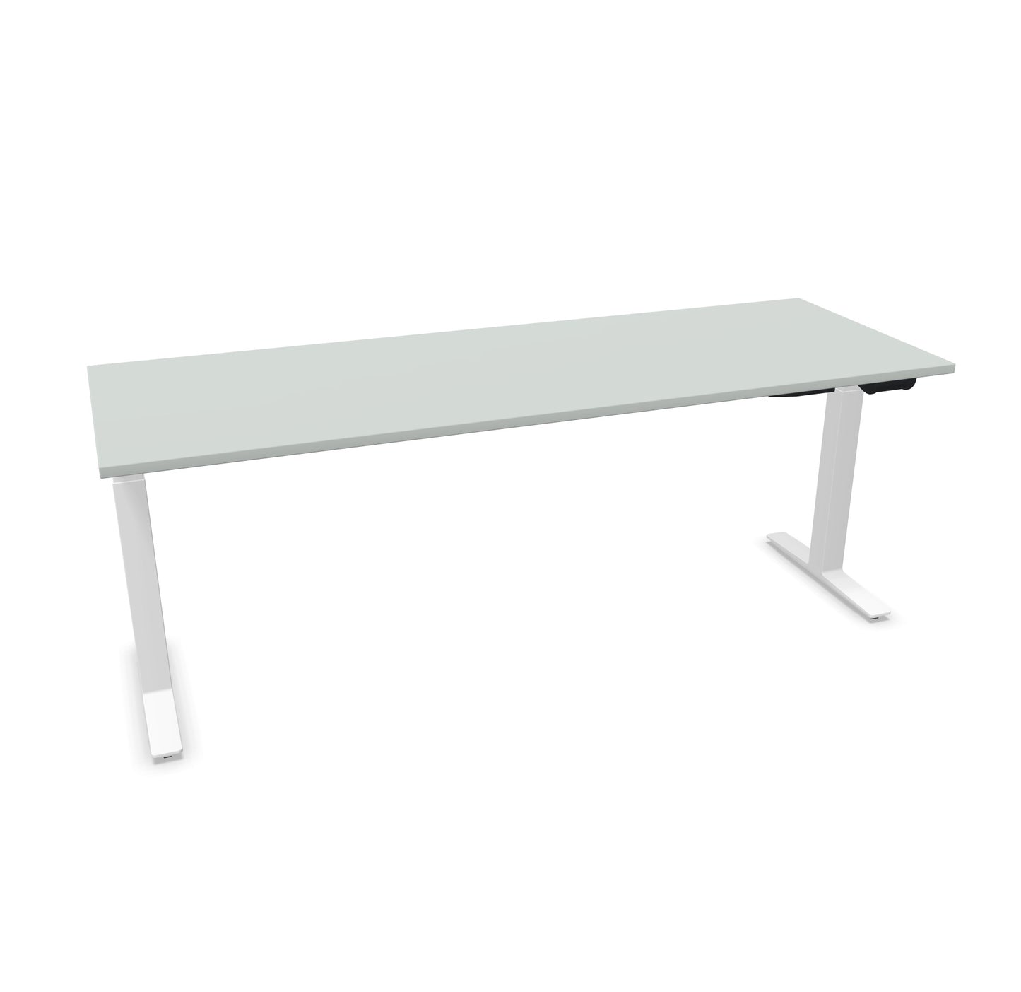 TALO.YOU Sitz-Steh-Schreibtisch mit Gaslift 2000x700mm Tischplatte Lichtgrau - Gestell Weiss - 6039685