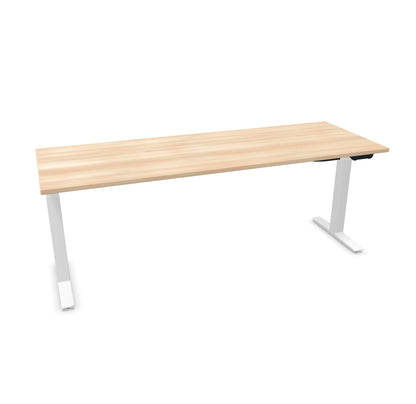 TALO.YOU Sitz-Steh-Schreibtisch mit Gaslift 2000x700mm Tischplatte Akaziendekor - Gestell Weiss - 6039687