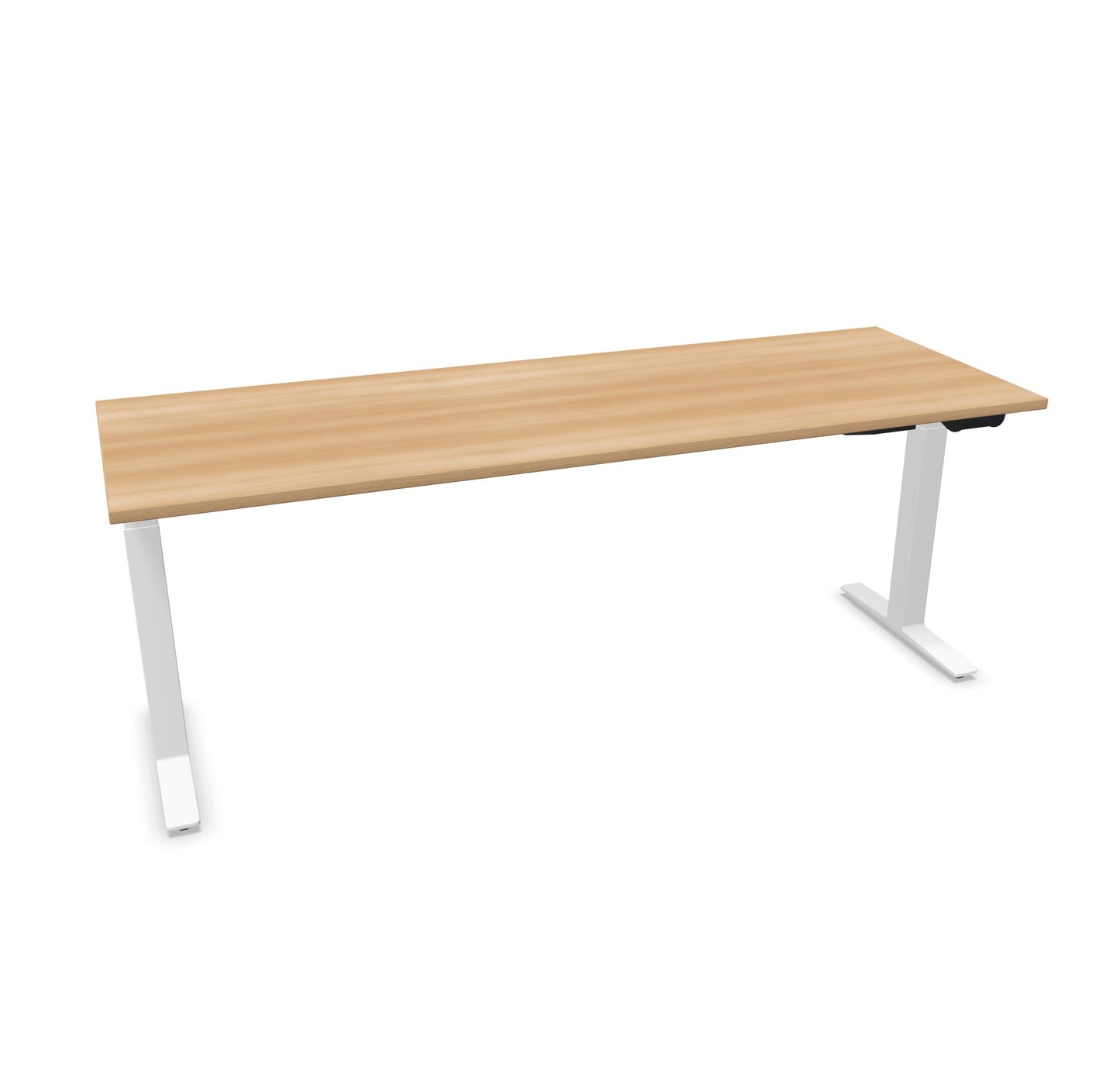 TALO.YOU Sitz-Steh-Schreibtisch mit Gaslift 2000x700mm Tischplatte Buchendekor - Gestell Weiss - 6039688