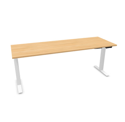 TALO.YOU Sitz-Steh-Schreibtisch mit Gaslift 2000x700mm Tischplatte Eichendekor - Gestell Weiss - 6039689