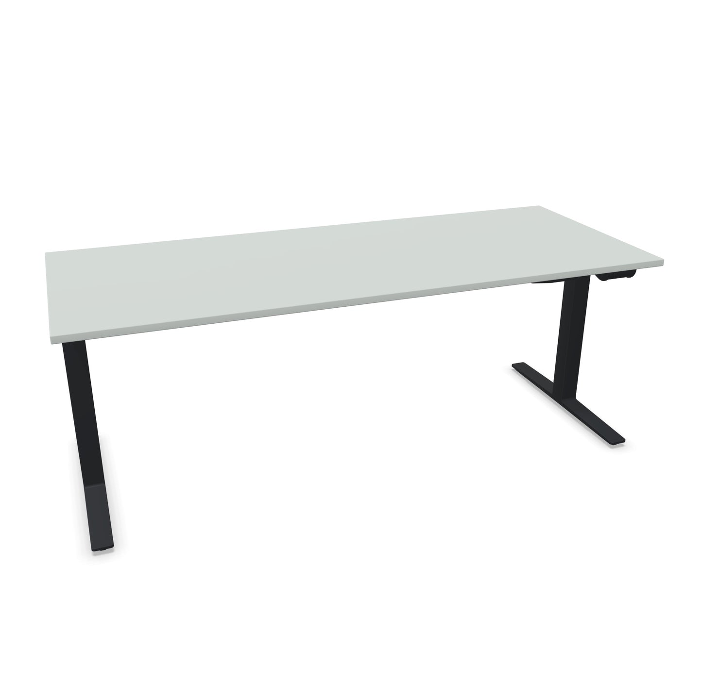 TALO.YOU Sitz-Steh-Schreibtisch mit Gaslift 2000x800mm Tischplatte Lichtgrau - Gestell Schwarz - 6039691