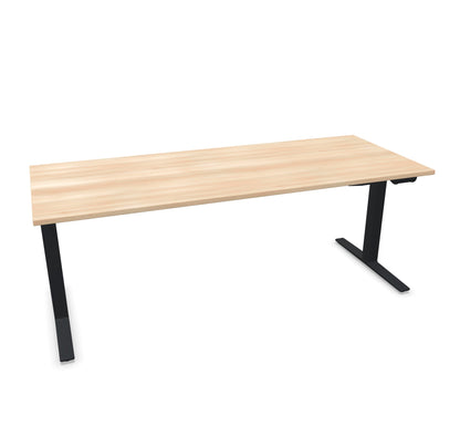 TALO.YOU Sitz-Steh-Schreibtisch mit Gaslift 2000x800mm Tischplatte Akaziendekor - Gestell Schwarz - 6039693