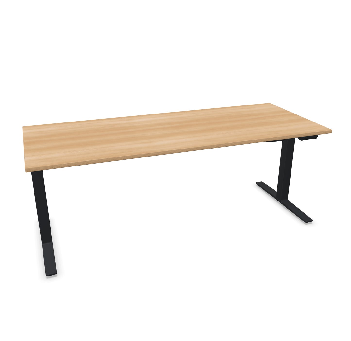 TALO.YOU Sitz-Steh-Schreibtisch mit Gaslift 2000x800mm Tischplatte Buchendekor - Gestell Schwarz - 6039694