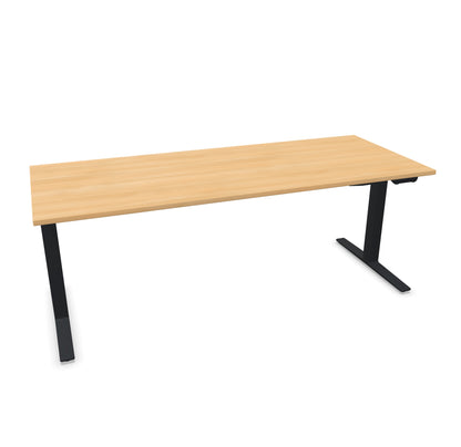 TALO.YOU Sitz-Steh-Schreibtisch mit Gaslift 2000x800mm Tischplatte Eichendekor - Gestell Schwarz - 6039695