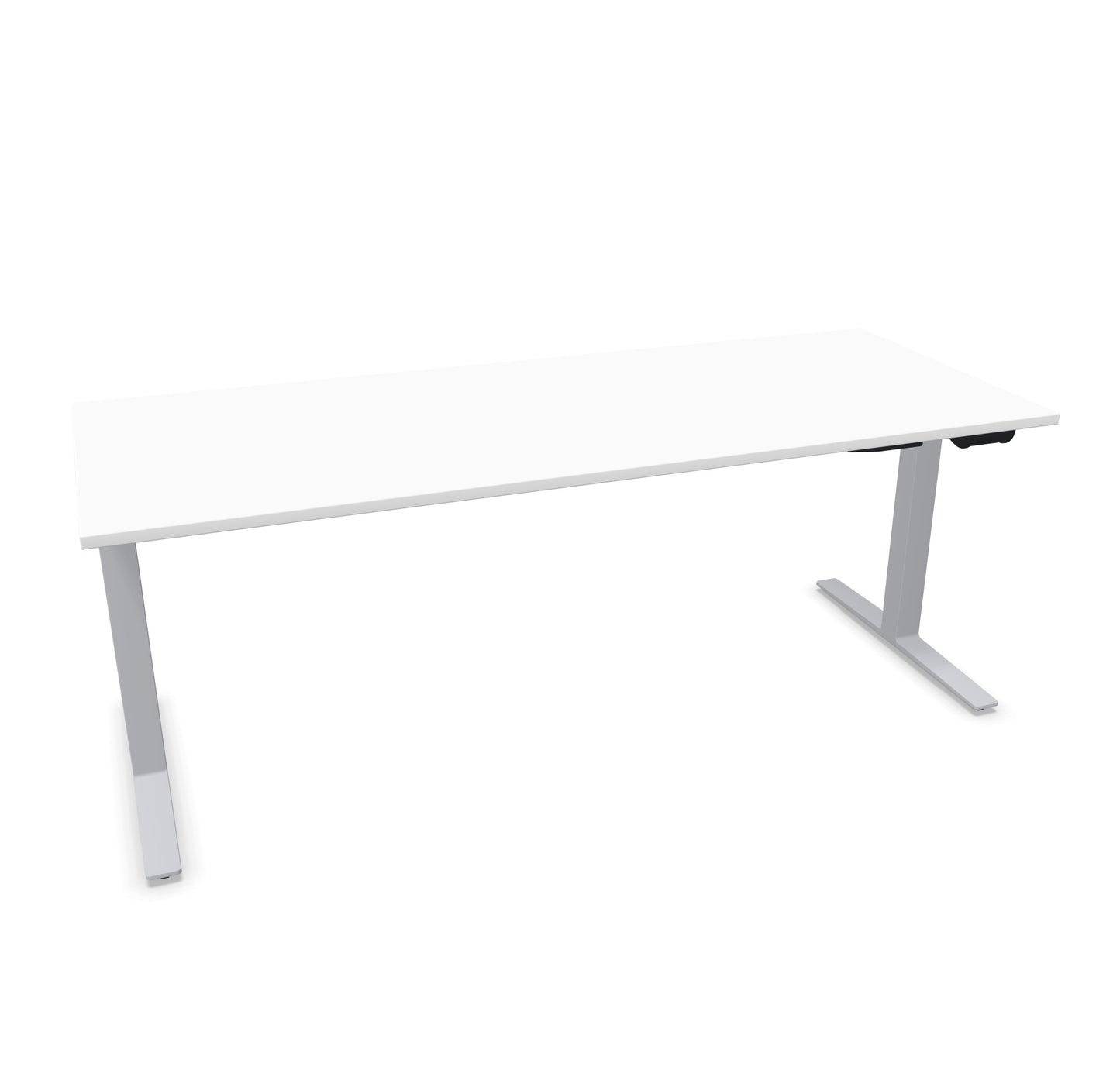 TALO.YOU Sitz-Steh-Schreibtisch mit Gaslift 2000x800mm Tischplatte Weiss - Gestell Silbergrau - 6039696