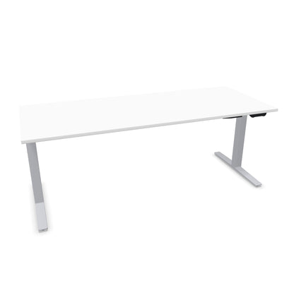 TALO.YOU Sitz-Steh-Schreibtisch mit Gaslift 2000x800mm Tischplatte Weiss - Gestell Silbergrau - 6039696