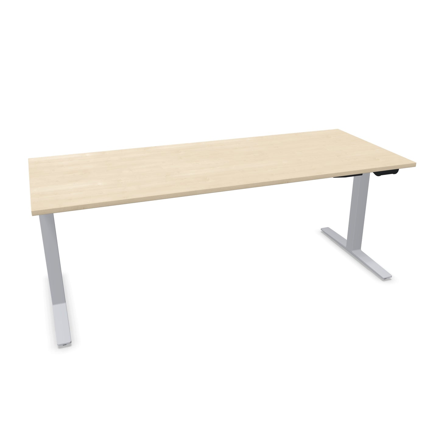 TALO.YOU Sitz-Steh-Schreibtisch mit Gaslift 2000x800mm Tischplatte Ahorndekor - Gestell Silbergrau - 6039698