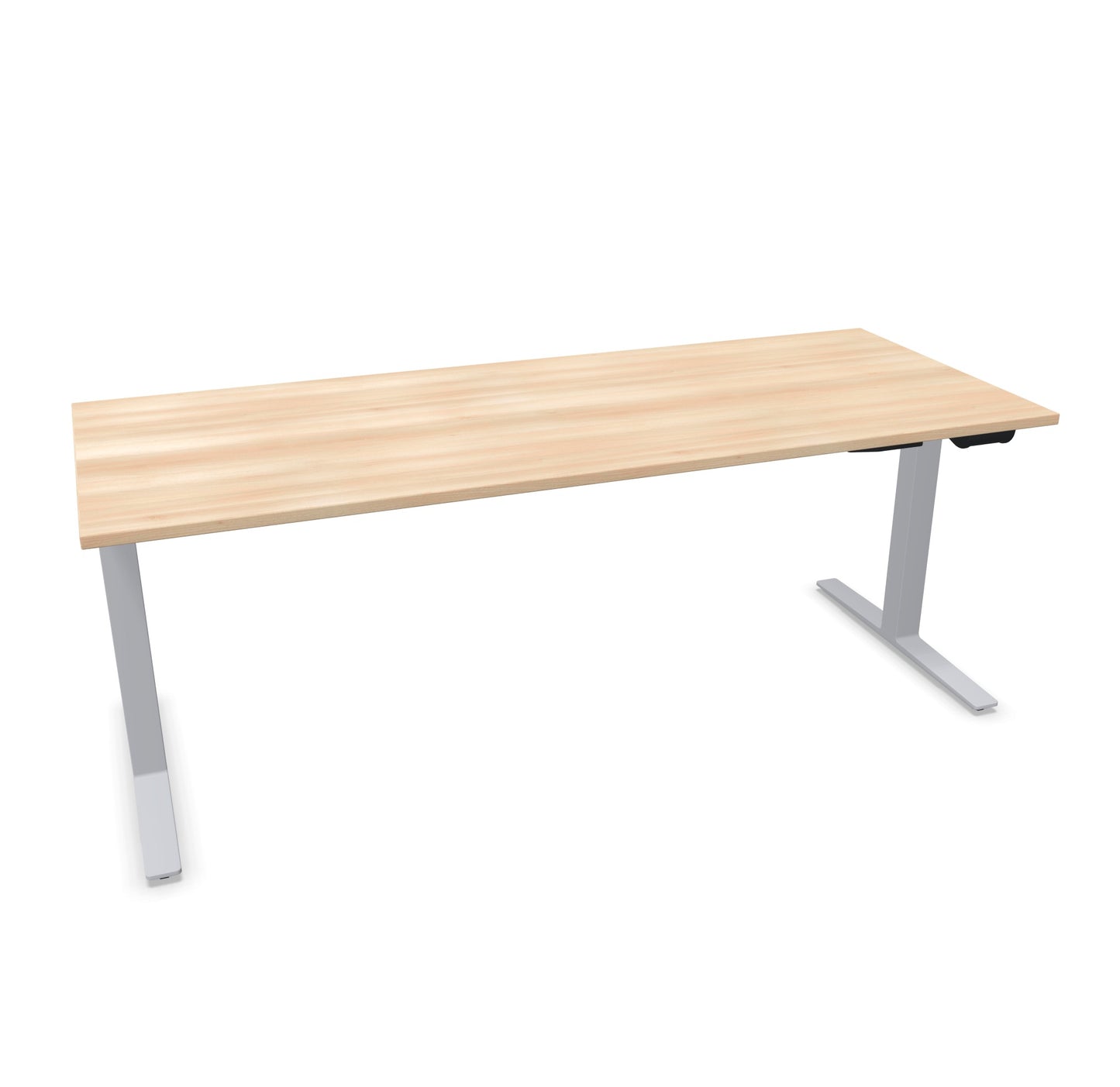 TALO.YOU Sitz-Steh-Schreibtisch mit Gaslift 2000x800mm Tischplatte Akaziendekor - Gestell Silbergrau - 6039699
