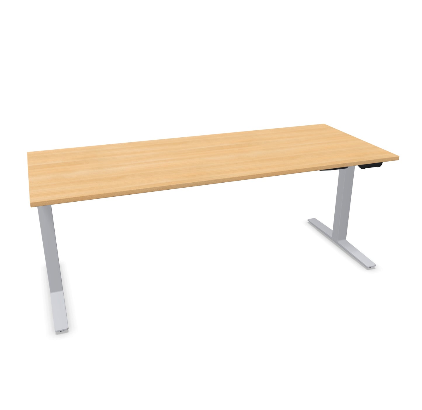 TALO.YOU Sitz-Steh-Schreibtisch mit Gaslift 2000x800mm Tischplatte Eichendekor - Gestell Silbergrau - 6039701