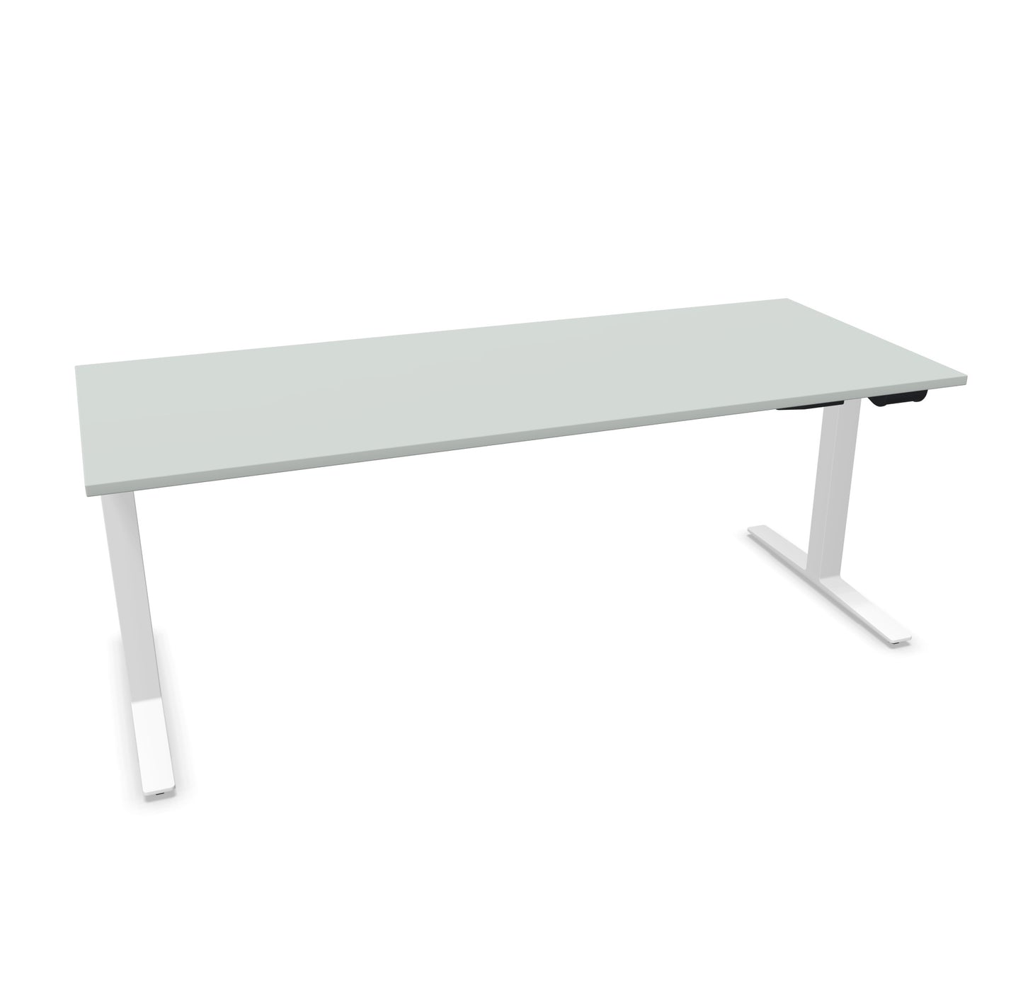 TALO.YOU Sitz-Steh-Schreibtisch mit Gaslift 2000x800mm Tischplatte Lichtgrau - Gestell Weiss - 6039709