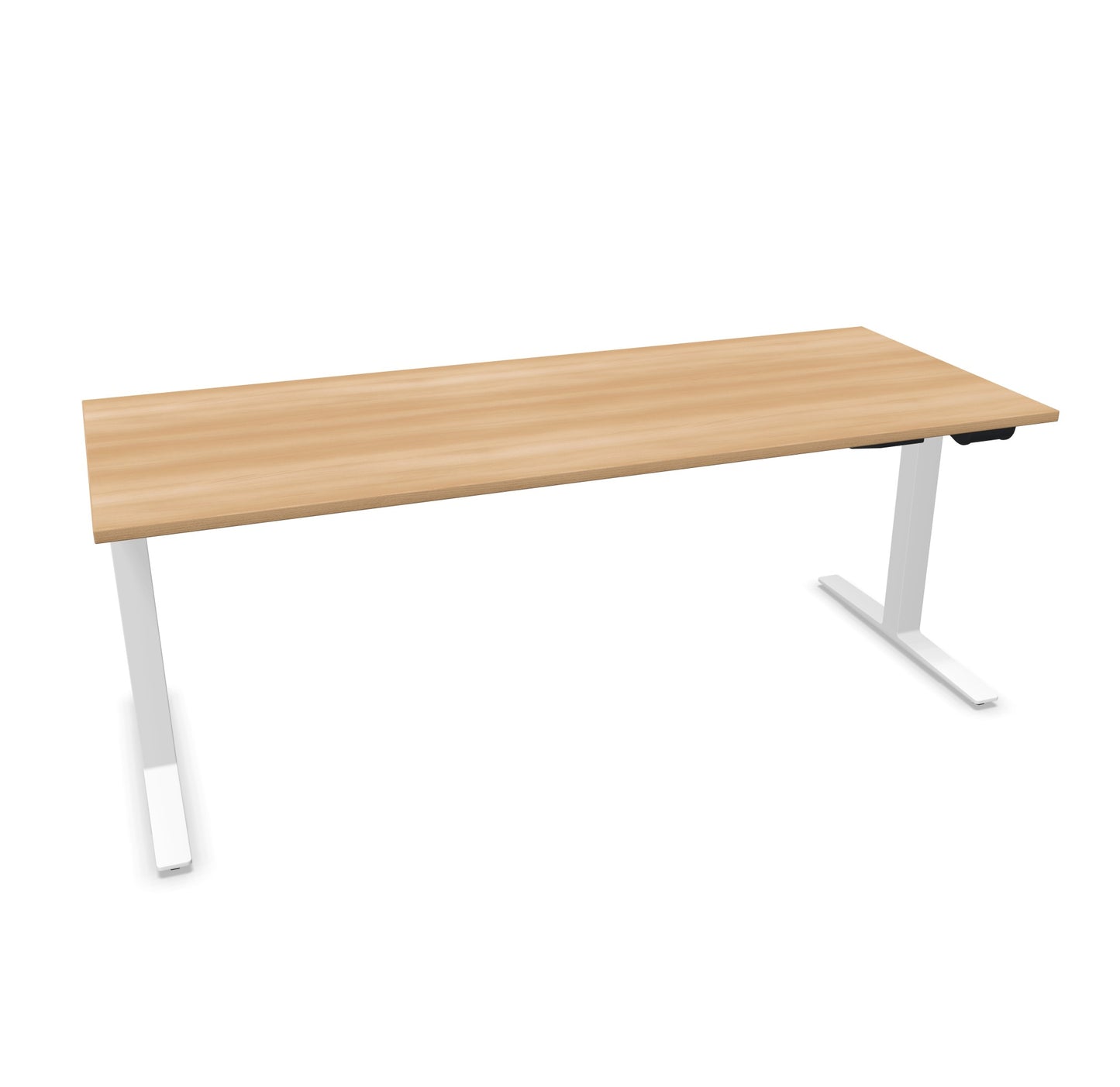 TALO.YOU Sitz-Steh-Schreibtisch mit Gaslift 2000x800mm Tischplatte Buchendekor - Gestell Weiss - 6039712