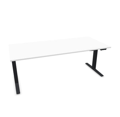 TALO.YOU Sitz-Steh-Schreibtisch mit Gaslift 2000x900mm Tischplatte Weiss - Gestell Schwarz - 6039714