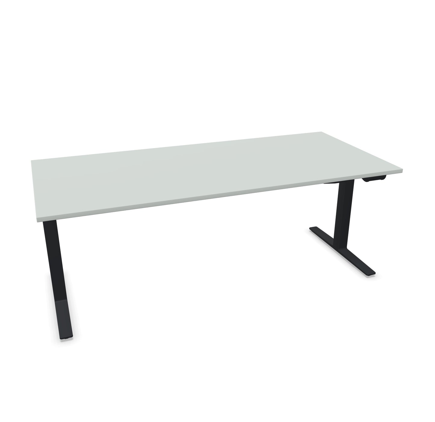 TALO.YOU Sitz-Steh-Schreibtisch mit Gaslift 2000x900mm Tischplatte Lichtgrau - Gestell Schwarz - 6039715